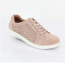 Wide EE Fit Suede Punchwork Lace Up Shoe - LJ949